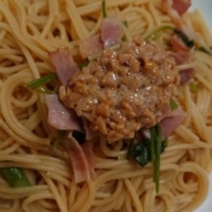 和風きのこ納豆パスタ